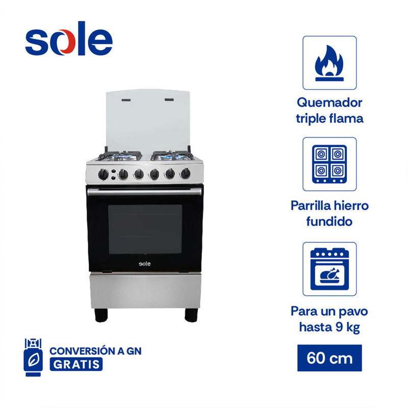 COCINA DE PIE COSOL027 60 CM 4 QUEMADORES 60X55X90 CM