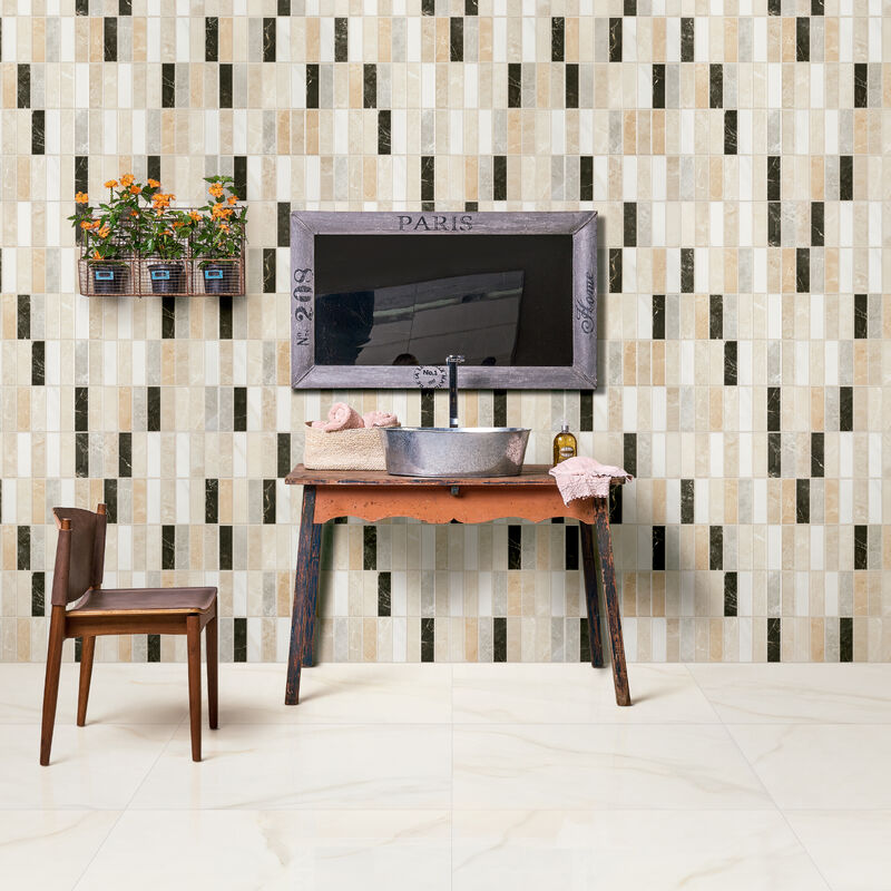 CERÁMICO ESMALTADO MOSAICO MIX PULPIS BRILLO 30.1X60.5 CM