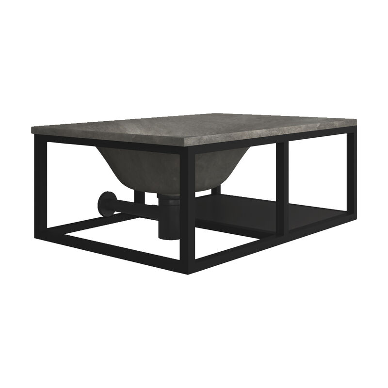 MUEBLE CON LAVATORIO PARA GRIFERIA A PARED VIGO GRIS 61X39X21CM (2 BULTOS)