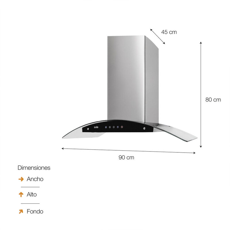CAMPANA DE PARED VENUS CLASSIC 90X45X80 CM