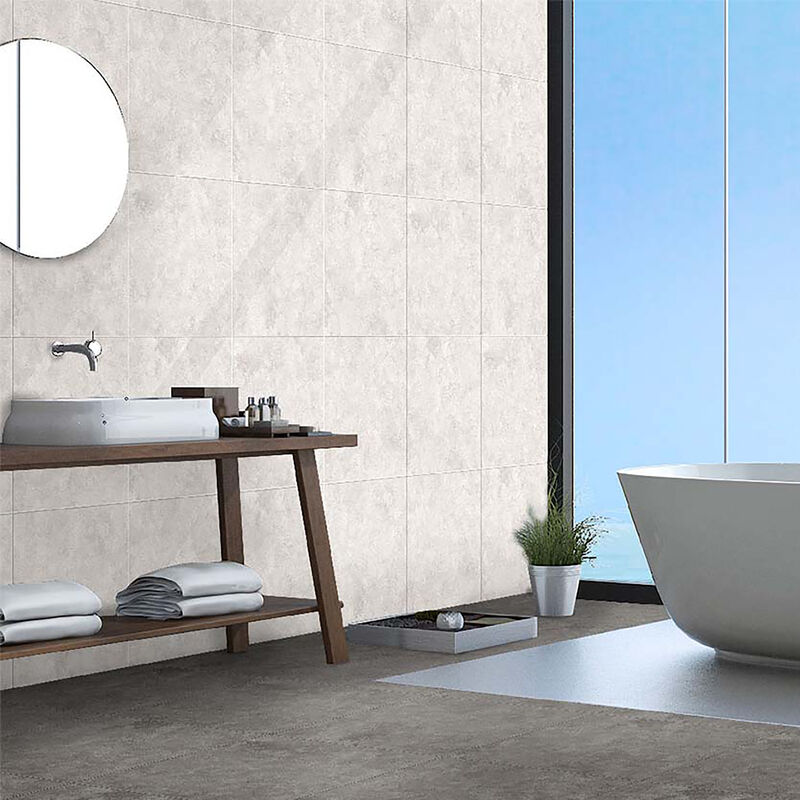CERÁMICO ESMALTADO CEMENTO BLANCO MATE 60X60 CM