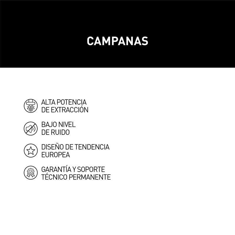 CAMPANA DE PARED STILUX 90X50.5X101 CM