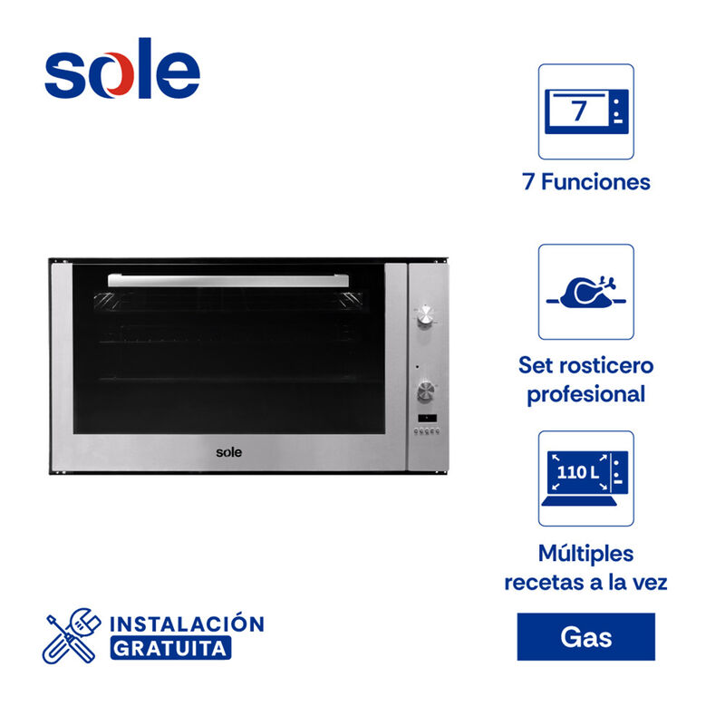 HORNO A GAS SOLHO016V2 90 CM 90X55.5X48.2 CM SOLE - CHINA