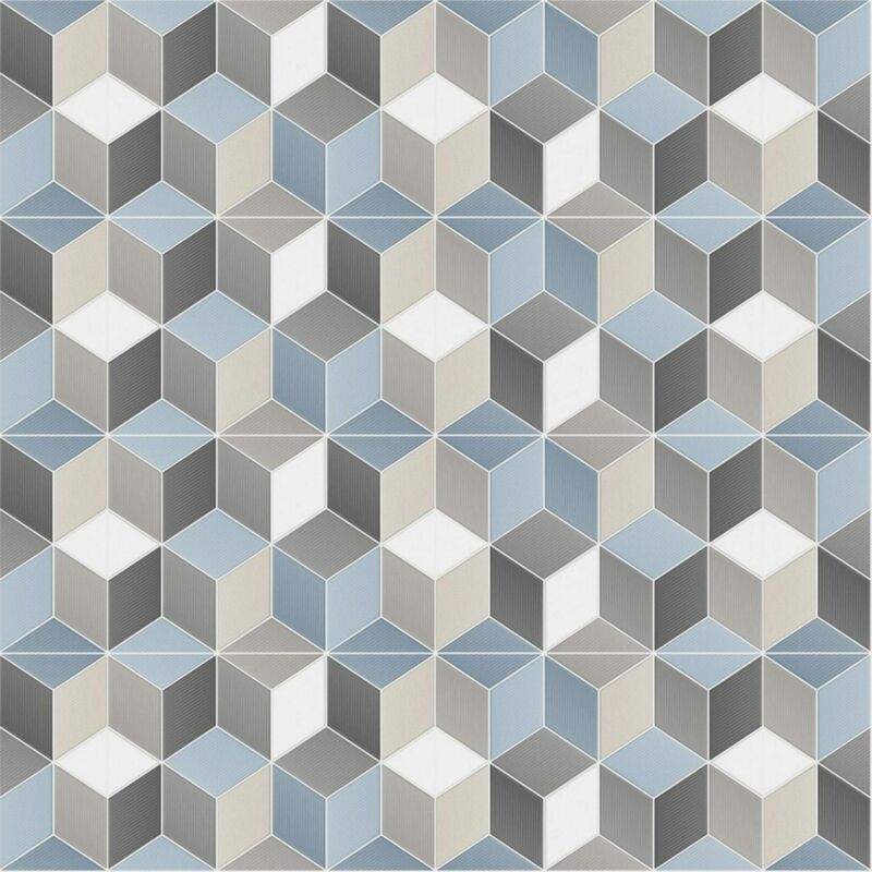 CERÁMICO ESMALTADO CUBO AZUL MATE 29.9X60.1 CM