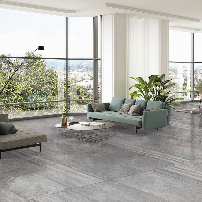 PORCELANATO NO ESMALTADO MARBLE SILVER TRAVERTINO PULIDO 60X120CM