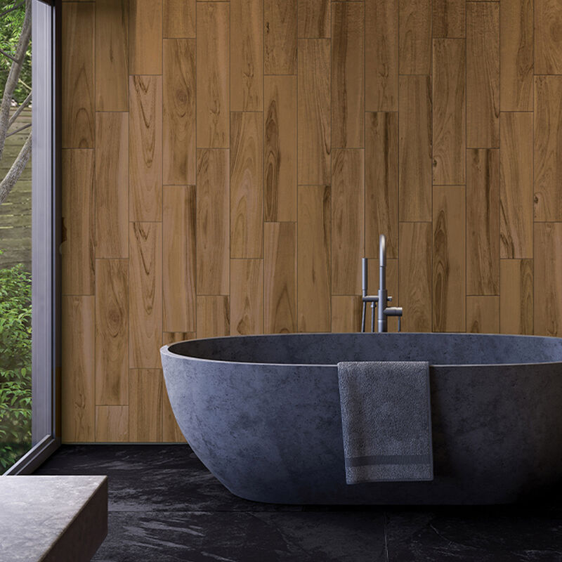 GRES PORCELÁNICO ESMALTADO ROYAL WALNUT NATURAL MATE 20X120 CM