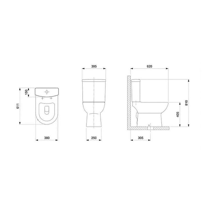 INODORO DOS PIEZAS SMART ONIX 3L / 6L ARO REDONDO