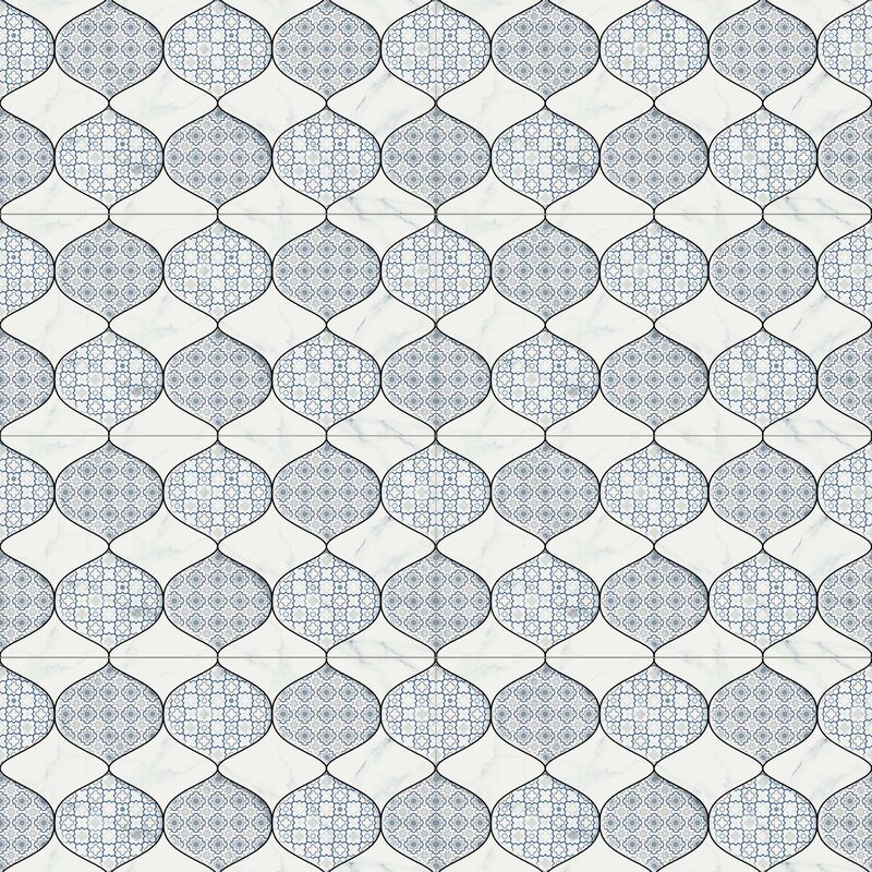 CERÁMICO ESMALTADO NIVAL HEXA WHITE BRILLO 30X60 CM