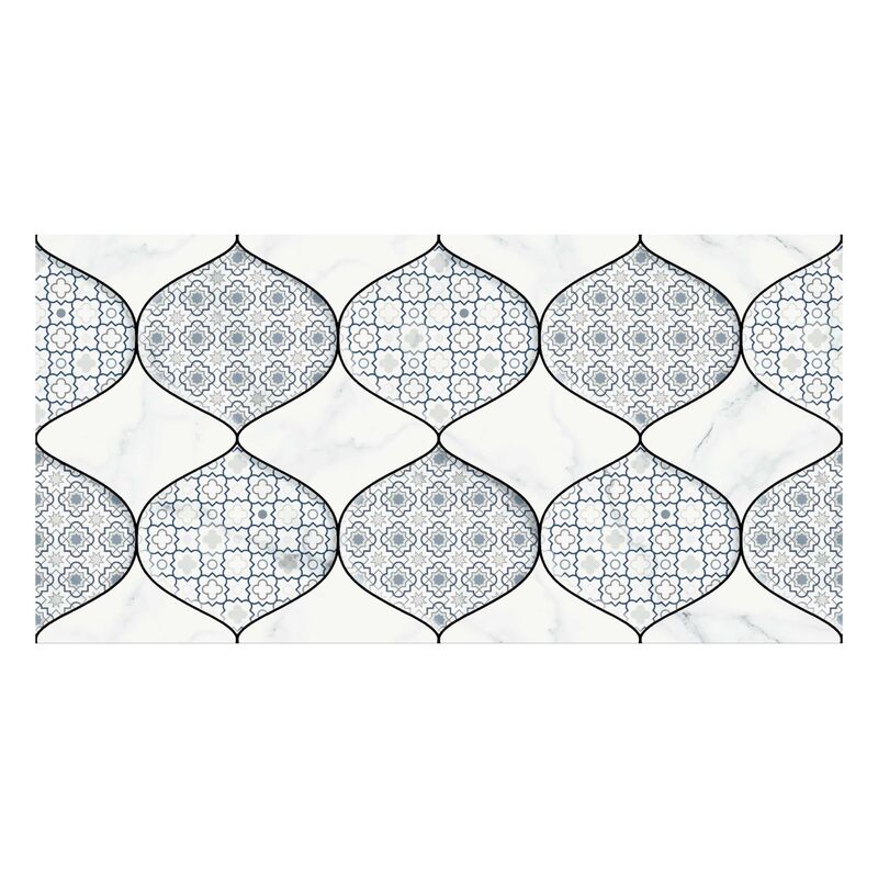 CERÁMICO ESMALTADO NIVAL HEXA WHITE BRILLO 30X60 CM