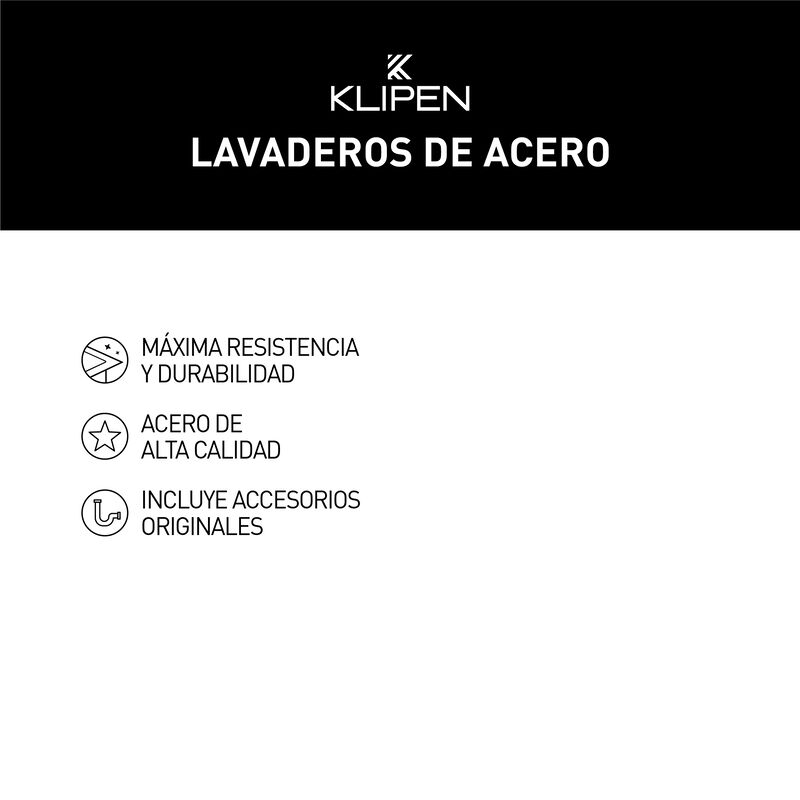 KLIPEN LAVADERO DE EMPOTRAR BROADWAY 1 POZA 50X40X20 CM