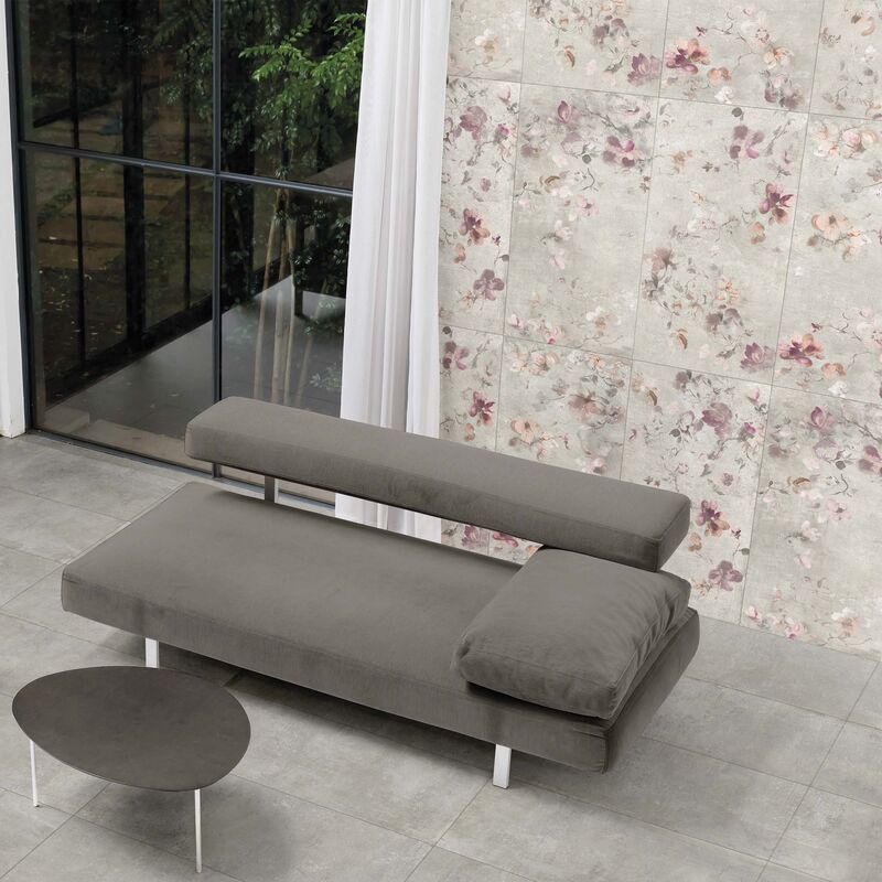 PORCELANATO ESMALTADO FLOWER GREY MATE 60X120.20 CM