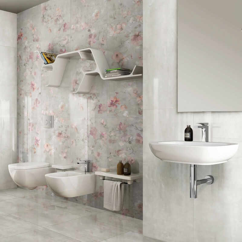 PORCELANATO ESMALTADO FLOWER GREY MATE 60X120.20 CM