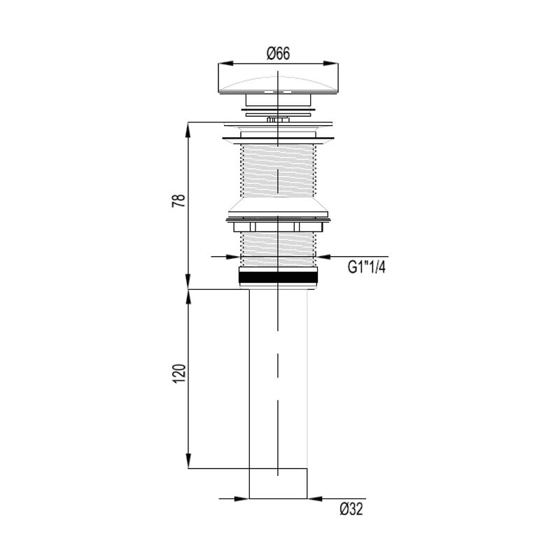 DESAGUE 1 1/4" SIN REBOSE INOX