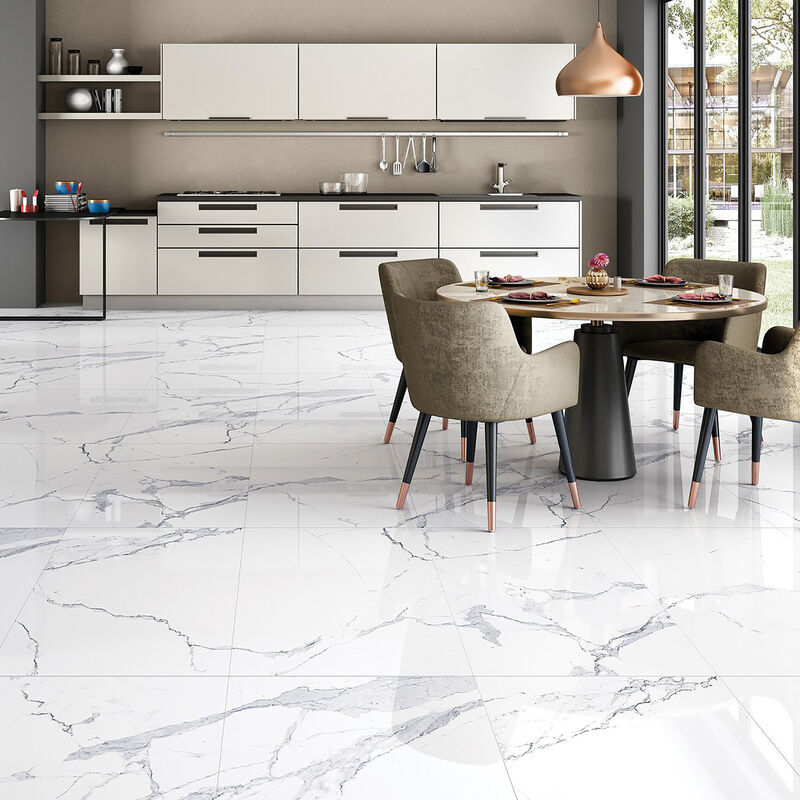 PORCELANATO NO ESMALTADO STATUARIO WHITE PULIDO 60X120CM