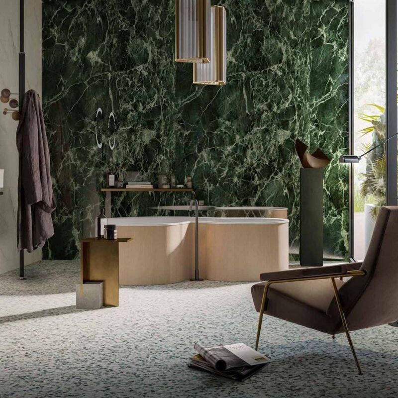 PORCELANATO ESMALTADO VERDE AVER PULIDO 75X150 CM