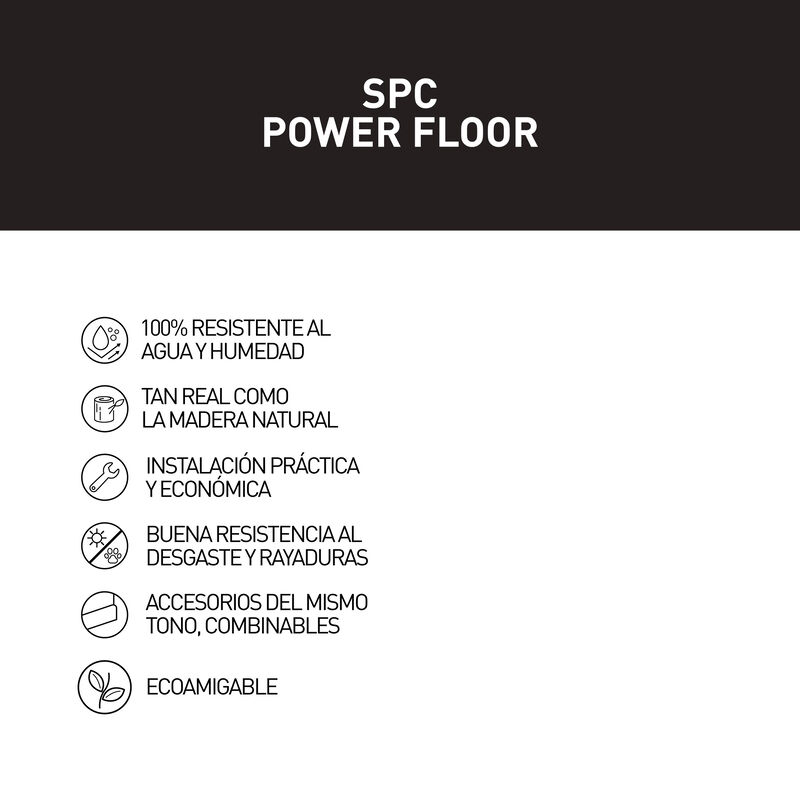 PISO SPC POWER FLOOR LIGNUM ROBLE ESPESOR:5MM FORMATO: 18.3X121.9 CM