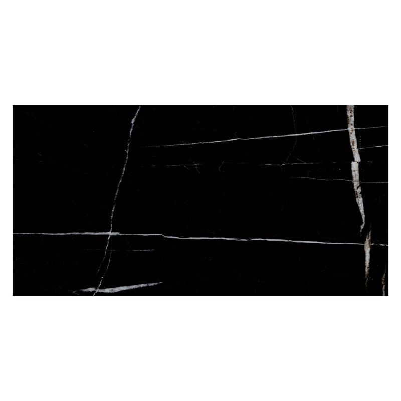 CERÁMICO ESMALTADO EVORA MARBLE BLACK BRILLO 30X60 CM