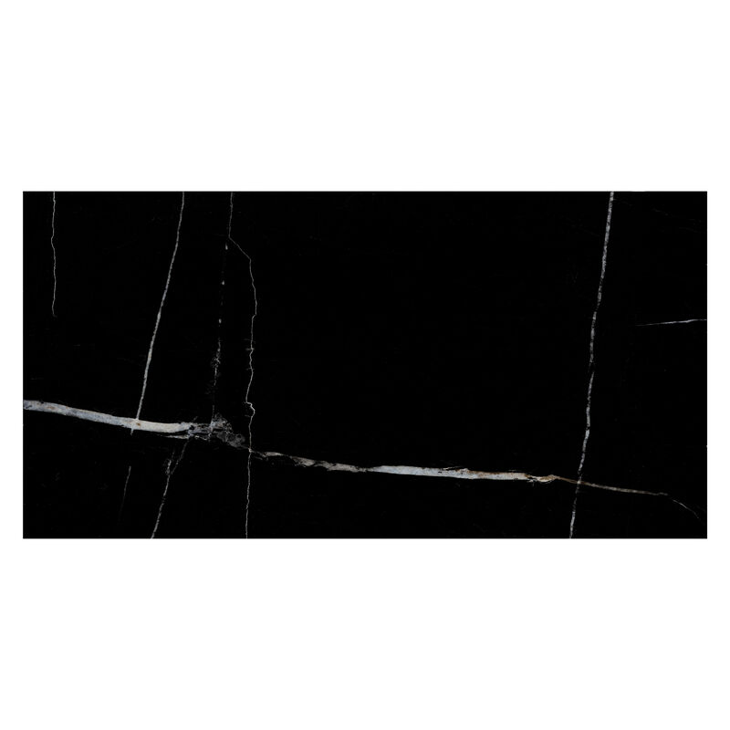 CERÁMICO ESMALTADO EVORA MARBLE BLACK BRILLO 30X60 CM
