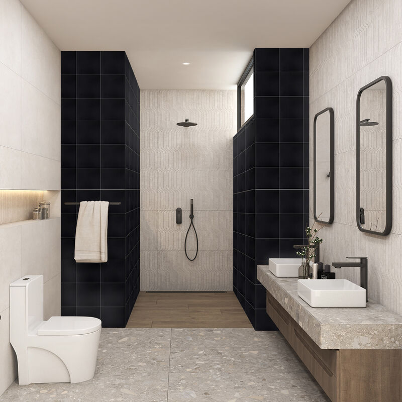 GRES PORCELÁNICO ESMALTADO DOLCE VITA NEGRO MATE 20X20 CM