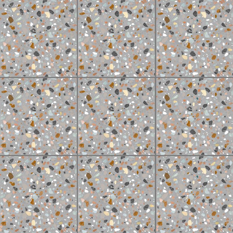 PORCELANATO ESMALTADO ORBIT TERRAZO GREY MATE 60X60 CM