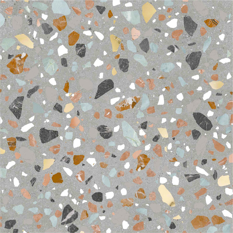 PORCELANATO ESMALTADO ORBIT TERRAZO GREY MATE 60X60 CM