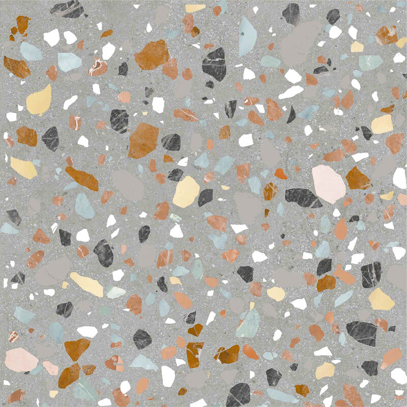 PORCELANATO ESMALTADO ORBIT TERRAZO GREY MATE 60X60 CM