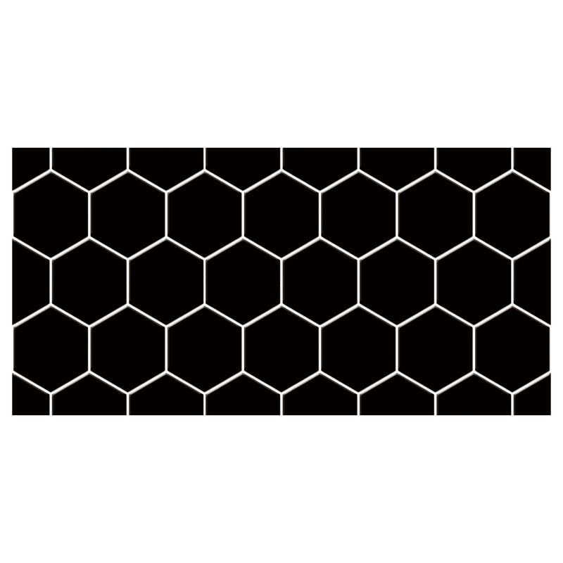 CERÁMICO ESMALTADO HEXA BLACK BRILLO 30X60 CM
