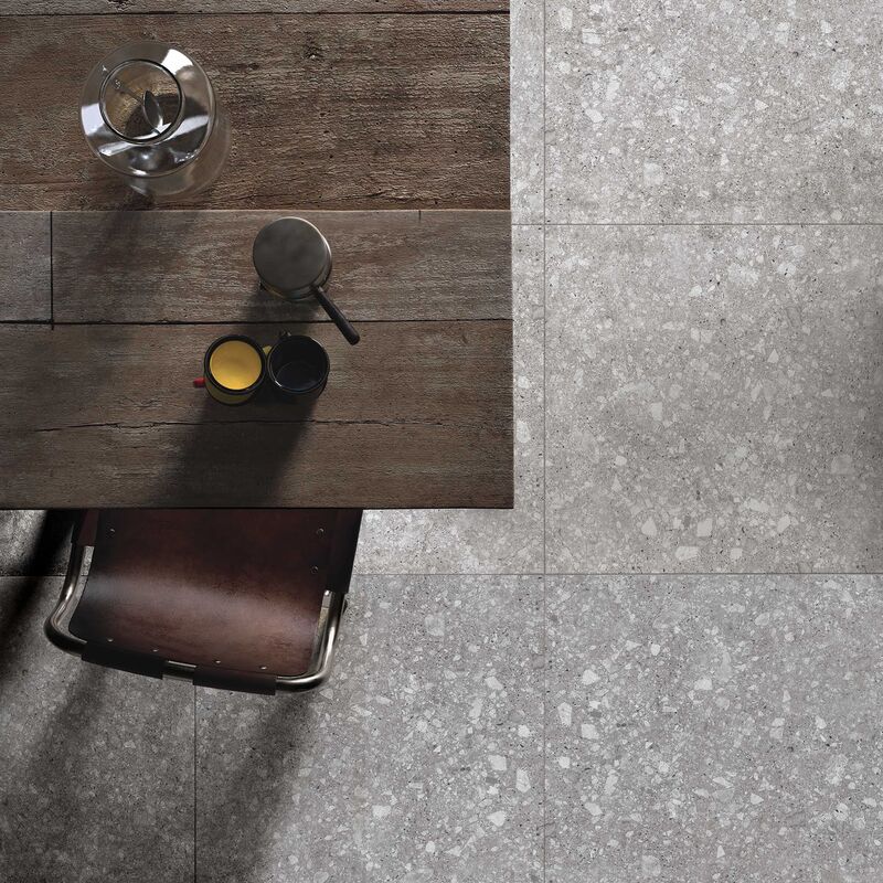 PORCELANATO ESMALTADO TERRAZO ASH MATE 60X60 CM