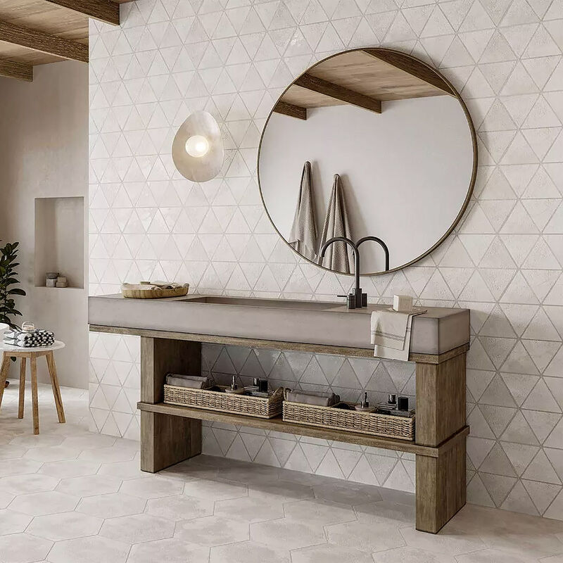 PORCELANATO ESMALTADO TRIANGLE CRAFT MIST SATINADO 48.5X28 CM