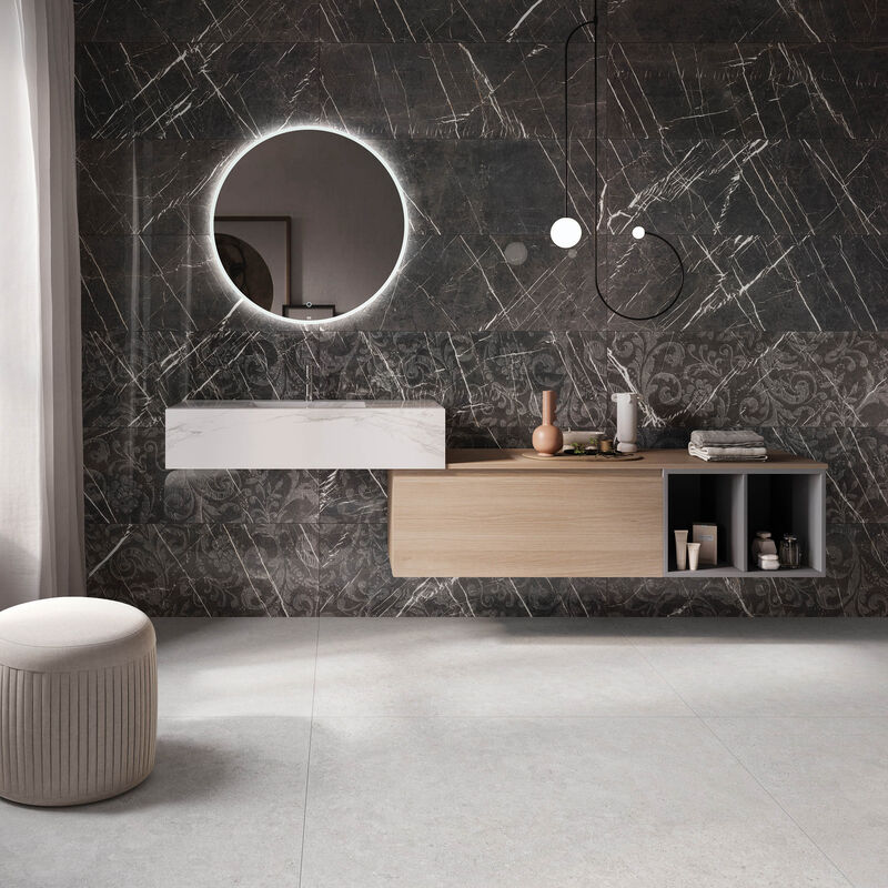 CERÁMICO ESMALTADO DRAIDE PRO MARBLE BLACK MATE 40X120 CM
