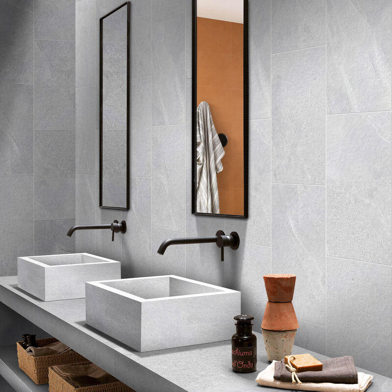 GRES PORCELÁNICO ESMALTADO FLAGSTONE SILVER MATE 30X60 CM