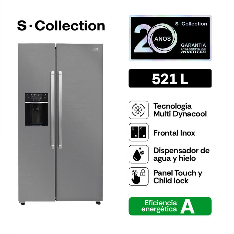 REFRIGERADORA SIDE BY SIDE PARIS 513 LITROS 90.5X72X17.75 CM