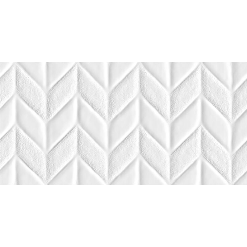 CERÁMICO ESMALTADO ICE DECO CHEVRON WHITE BRILLO 30X60 CM