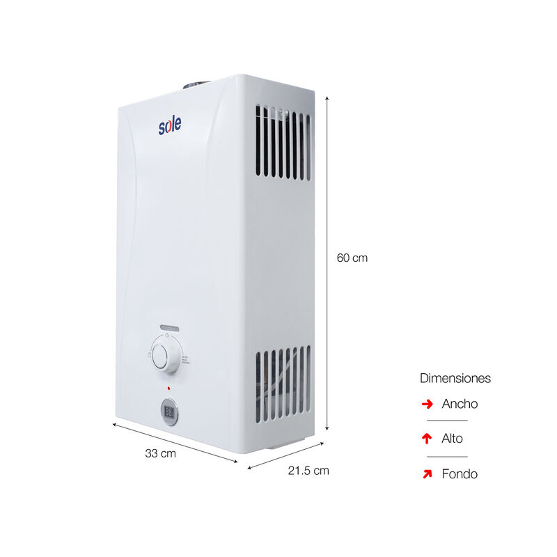 CALENTADOR A GLP SOLEGASE10V2C 10 LITROS
