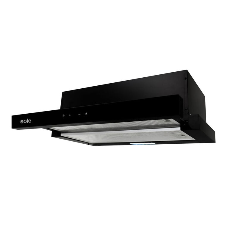 SOLE CAMPANA TELESCÓPICA SPAZIO BLACK 60 CM 59.6X32.5/49X21.5 CM