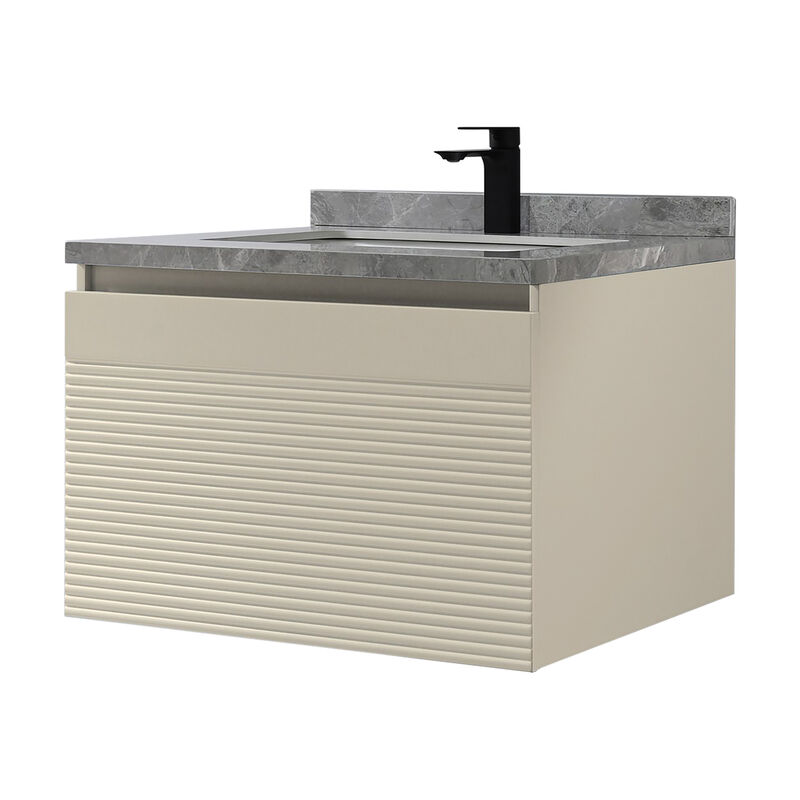 MUEBLE CON LAVATORIO SUSPENDIDO IBIZA BEIGE 60X56X50 CM
