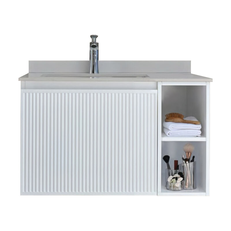 MUEBLE CON LAVATORIO SUSPENDIDO MILANO WHITE 80X56X50 CM
