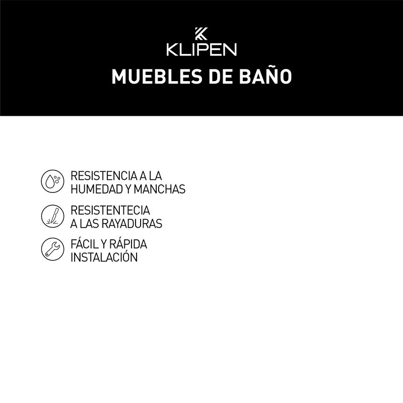 KLIPEN MUEBLE CON LAVATORIO SUSPENDIDO ELEMENTI WHITE 80X45.5X50 CM