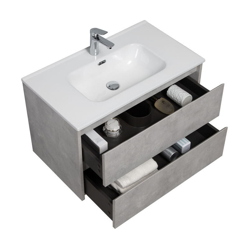 KLIPEN MUEBLE CON LAVATORIO SUSPENDIDO ELEMENTI WHITE 80X45.5X50 CM