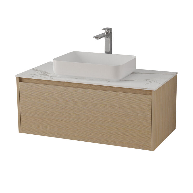MUEBLE SIN LAVATORIO SUSPENDIDO MANTOVA BROWN 100X49X40CM CON TABLERO