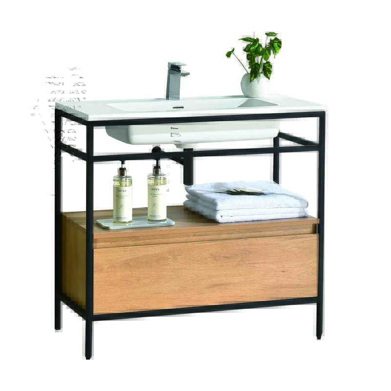 MUEBLE DE BAÑO A PISO FIRENZE 90X48X80 CM CON LAVATORIO