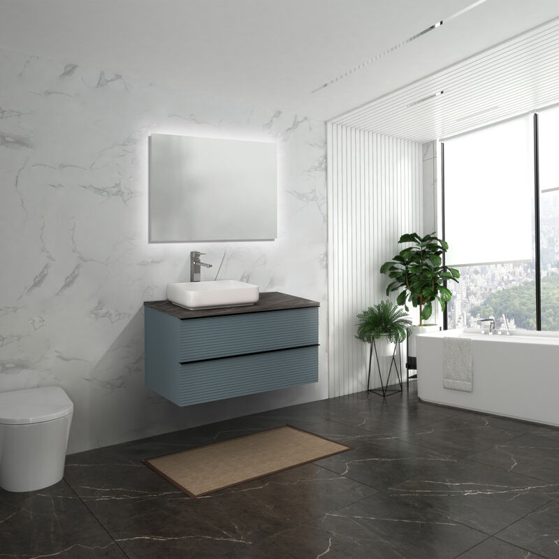 MUEBLE DE BAÑO SUSPENDIDO OCEAN 100X50X50 CM CON TABLERO