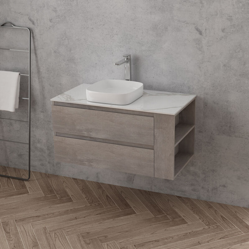 MUEBLE SIN LAVATORIO SUSPENDIDO ARMANI 100X52X50 CM CON TABLERO
