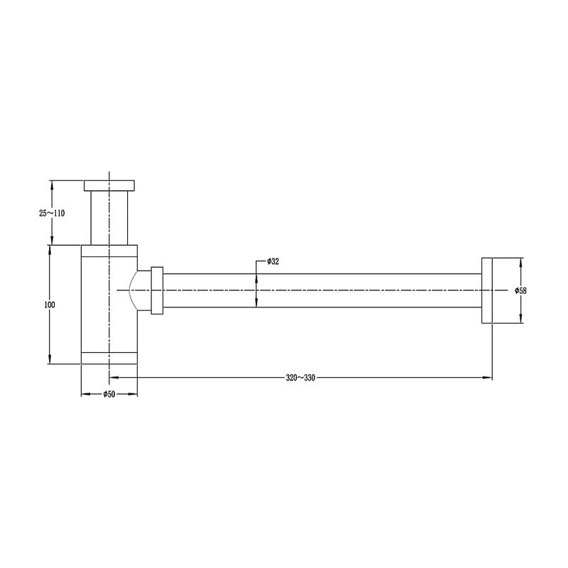 TRAMPA 1 1/4" PARA LAVATORIO KUBIKA TIPO BOTELLA GUN GREY