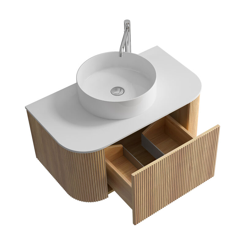 MUEBLE SIN LAVATORIO SUSPENDIDO NEW YORK CARAMEL 80X45.5X35 CM