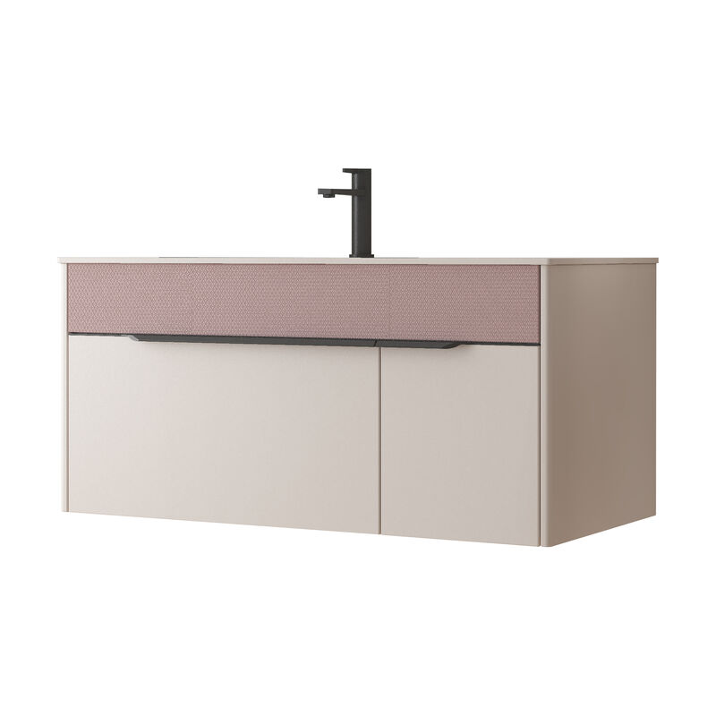 MUEBLE CON LAVATORIO SUSPENDIDO LAURA WHITE 100X56X49 CM