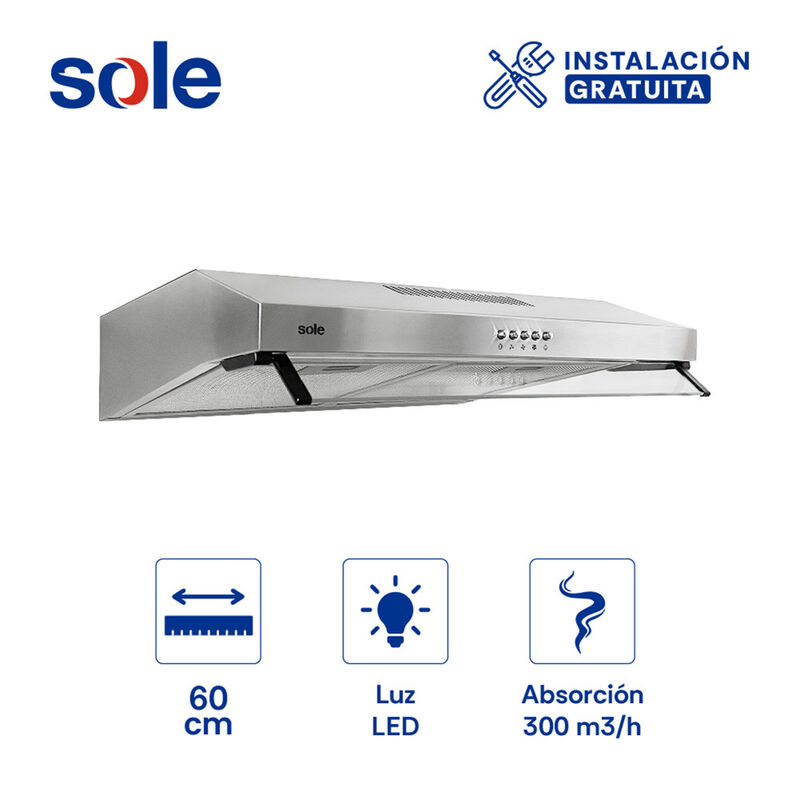 CAMPANA LINEAL NUEVA ROMA 1 MOTOR 3 VELOCIDADES 300 M3/H 59.5X48.5X13.5 CM