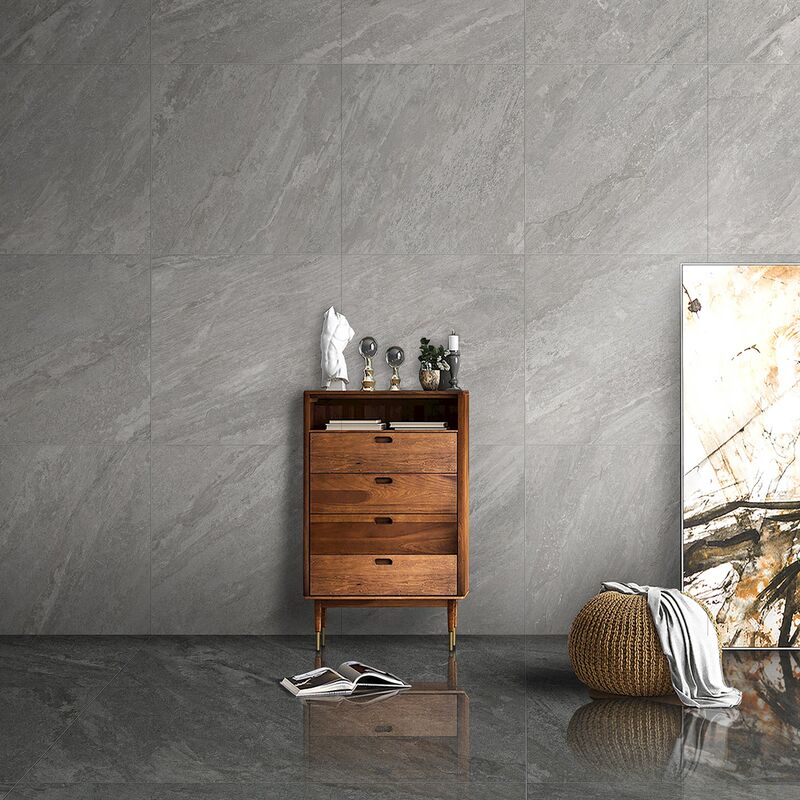 PORCELANATO ESMALTADO KORASLATE GRIS RÚSTICO 60X60 CM