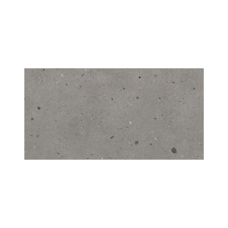 PORCELANATO ESMALTADO URBE TERRAZO GRIS OSCURO MATE 60X120 CM