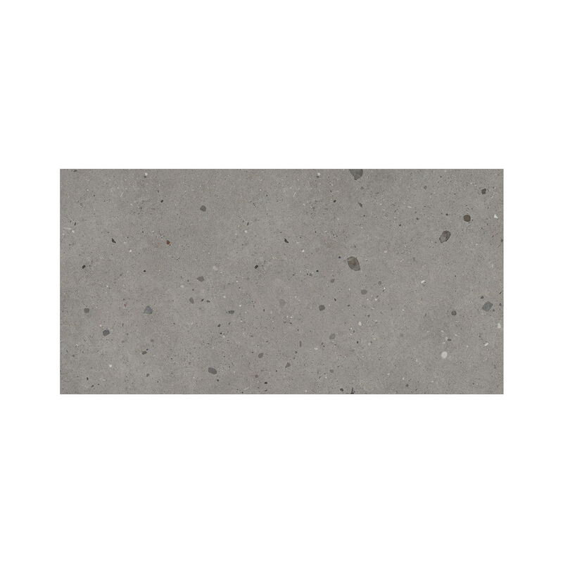 PORCELANATO ESMALTADO URBE TERRAZO GRIS OSCURO MATE 60X120 CM